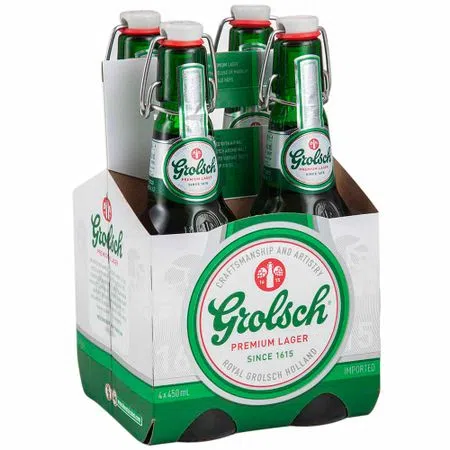 Cerveza GROLSCH Premium Lager Botella 450ml Paquete 4un